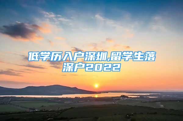 低學(xué)歷入戶深圳,留學(xué)生落深戶2022