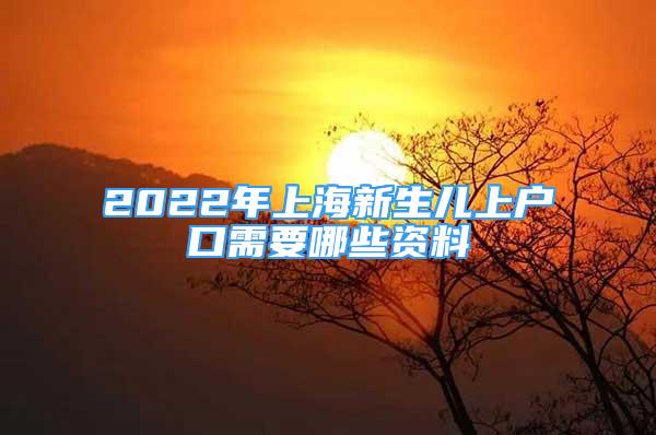 2022年上海新生兒上戶口需要哪些資料