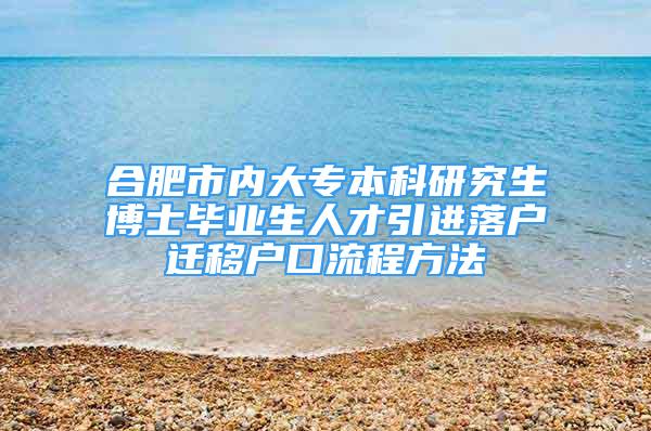 合肥市內(nèi)大專本科研究生博士畢業(yè)生人才引進落戶遷移戶口流程方法