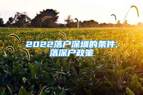 2022落戶深圳的條件,落深戶政策