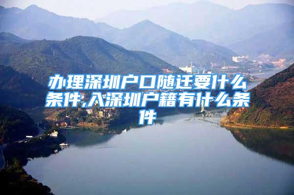 辦理深圳戶口隨遷要什么條件,入深圳戶籍有什么條件