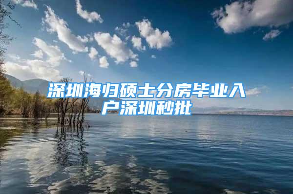 深圳海歸碩士分房畢業(yè)入戶深圳秒批