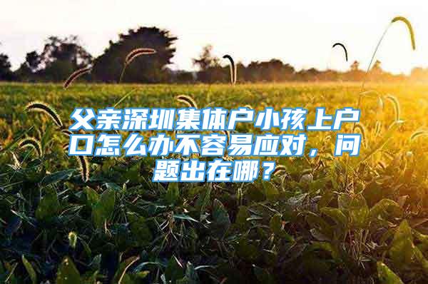 父親深圳集體戶小孩上戶口怎么辦不容易應(yīng)對，問題出在哪？