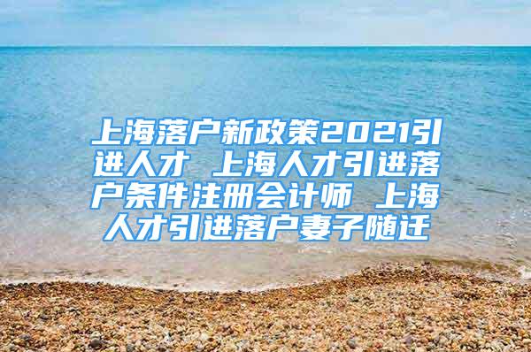 上海落戶新政策2021引進(jìn)人才 上海人才引進(jìn)落戶條件注冊會計(jì)師 上海人才引進(jìn)落戶妻子隨遷