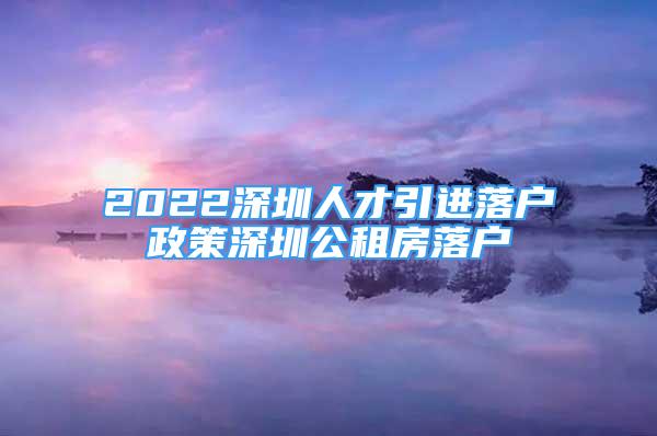 2022深圳人才引進(jìn)落戶政策深圳公租房落戶