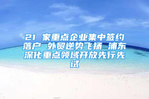 21 家重點企業(yè)集中簽約落戶 外貿(mào)逆勢飛揚 浦東深化重點領(lǐng)域開放先行先試