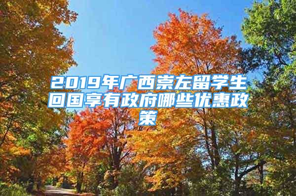 2019年廣西崇左留學生回國享有政府哪些優(yōu)惠政策