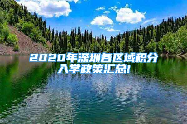 2020年深圳各區(qū)域積分入學(xué)政策匯總!