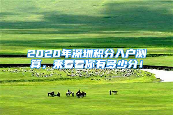 2020年深圳積分入戶測算，來看看你有多少分！