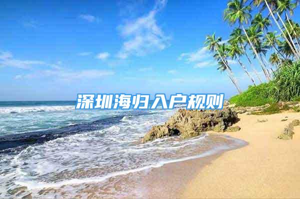 深圳海歸入戶規(guī)則