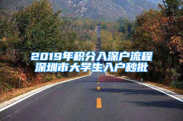 2019年積分入深戶流程深圳市大學生入戶秒批