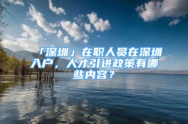 「深圳」在職人員在深圳入戶，人才引進(jìn)政策有哪些內(nèi)容？