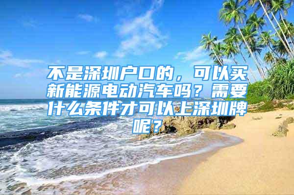 不是深圳戶口的，可以買新能源電動汽車嗎？需要什么條件才可以上深圳牌呢？