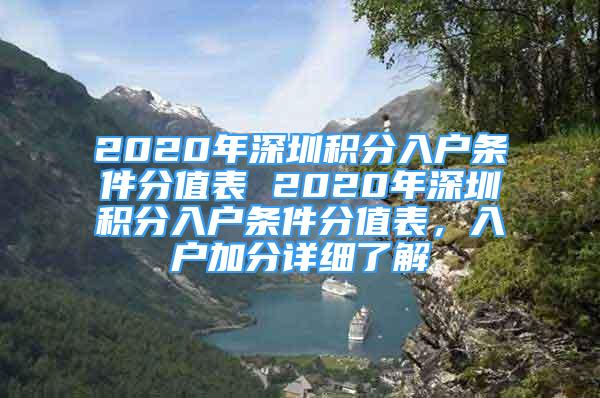 2020年深圳積分入戶條件分值表 2020年深圳積分入戶條件分值表，入戶加分詳細(xì)了解