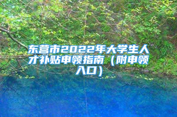 東營(yíng)市2022年大學(xué)生人才補(bǔ)貼申領(lǐng)指南（附申領(lǐng)入口）