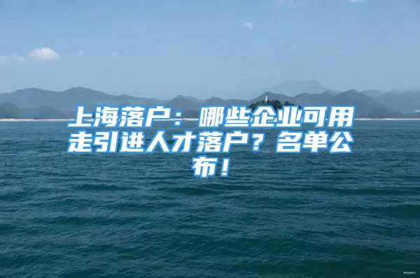 上海落戶：哪些企業(yè)可用走引進(jìn)人才落戶？名單公布！