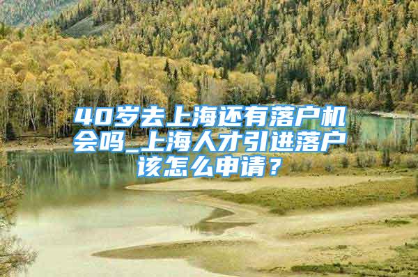 40歲去上海還有落戶機(jī)會(huì)嗎_上海人才引進(jìn)落戶該怎么申請(qǐng)？