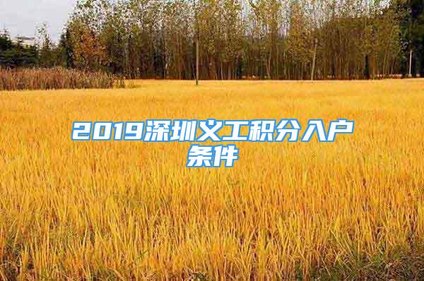 2019深圳義工積分入戶條件