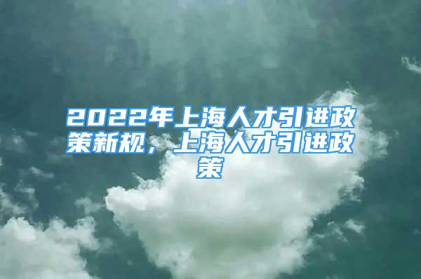 2022年上海人才引進(jìn)政策新規(guī)，上海人才引進(jìn)政策