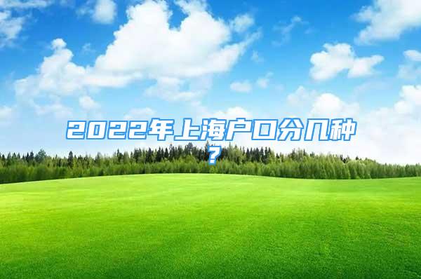 2022年上海戶口分幾種？