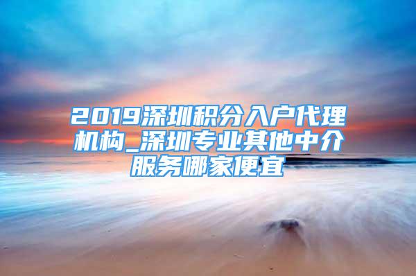 2019深圳積分入戶代理機構(gòu)_深圳專業(yè)其他中介服務(wù)哪家便宜