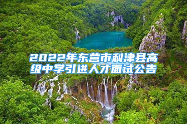 2022年東營市利津縣高級中學引進人才面試公告