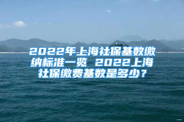 2022年上海社?；鶖?shù)繳納標(biāo)準(zhǔn)一覽 2022上海社保繳費(fèi)基數(shù)是多少？