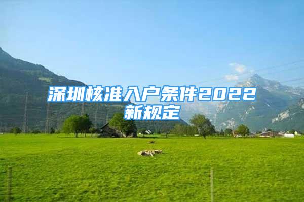 深圳核準(zhǔn)入戶條件2022新規(guī)定