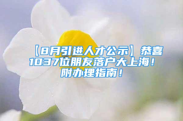 【8月引進人才公示】恭喜1037位朋友落戶大上海！附辦理指南！