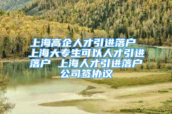 上海高企人才引進(jìn)落戶 上海大專生可以人才引進(jìn)落戶 上海人才引進(jìn)落戶公司簽協(xié)議