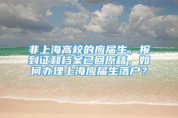 非上海高校的應(yīng)屆生，報(bào)到證和檔案已回原籍，如何辦理上海應(yīng)屆生落戶？