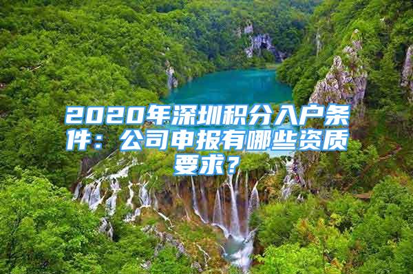 2020年深圳積分入戶條件：公司申報(bào)有哪些資質(zhì)要求？