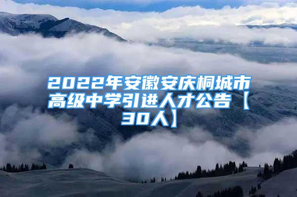 2022年安徽安慶桐城市高級中學(xué)引進(jìn)人才公告【30人】