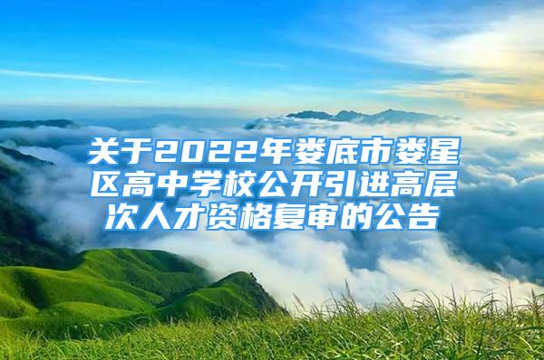 關(guān)于2022年婁底市婁星區(qū)高中學(xué)校公開引進(jìn)高層次人才資格復(fù)審的公告