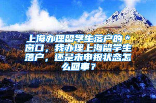 上海辦理留學(xué)生落戶的＊窗口，我辦理上海留學(xué)生落戶，還是未申報狀態(tài)怎么回事？