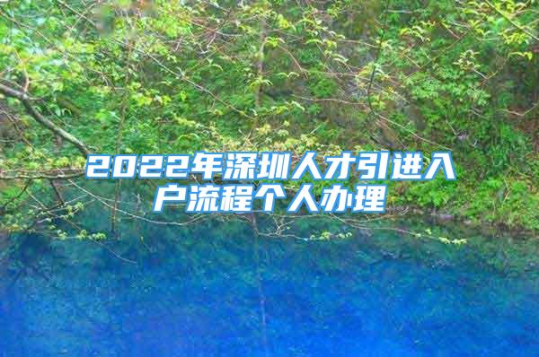 2022年深圳人才引進(jìn)入戶流程個人辦理