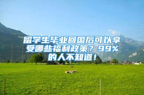 留學生畢業(yè)回國后可以享受哪些福利政策？99%的人不知道！