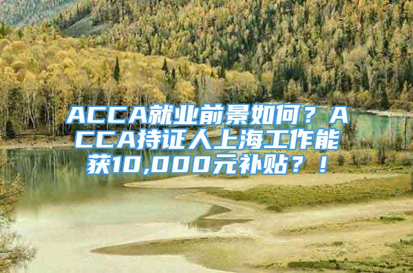 ACCA就業(yè)前景如何？ACCA持證人上海工作能獲10,000元補貼？！