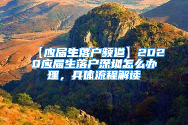 【應(yīng)屆生落戶頻道】2020應(yīng)屆生落戶深圳怎么辦理，具體流程解讀