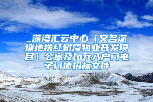 _深灣匯云中心（又名深圳地鐵紅樹灣物業(yè)開發(fā)項目）公寓及l(fā)oft入戶門電子門鎖招標文件