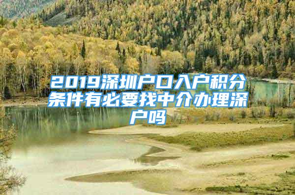 2019深圳戶口入戶積分條件有必要找中介辦理深戶嗎