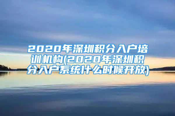 2020年深圳積分入戶培訓(xùn)機構(gòu)(2020年深圳積分入戶系統(tǒng)什么時候開放)