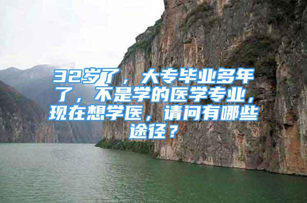 32歲了，大專畢業(yè)多年了，不是學(xué)的醫(yī)學(xué)專業(yè)，現(xiàn)在想學(xué)醫(yī)，請(qǐng)問有哪些途徑？