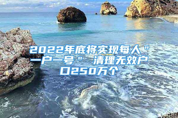 2022年底將實(shí)現(xiàn)每人＂一戶一號(hào)＂ 清理無(wú)效戶口250萬(wàn)個(gè)