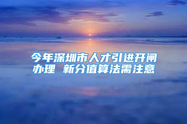 今年深圳市人才引進開閘辦理 新分值算法需注意