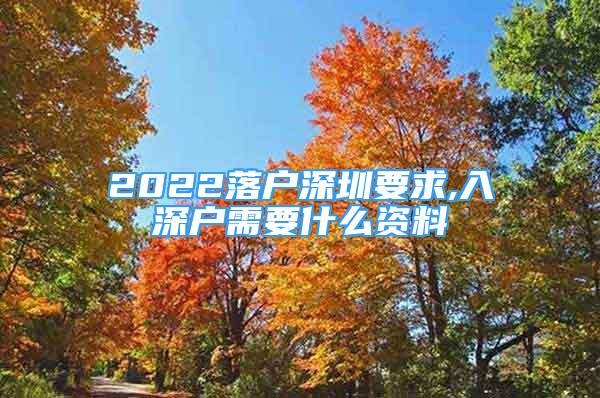 2022落戶深圳要求,入深戶需要什么資料