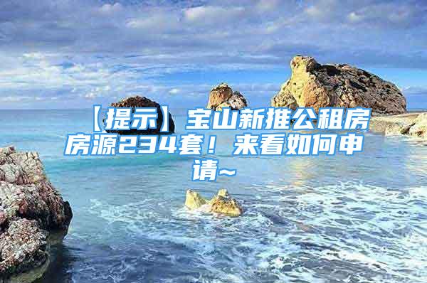 【提示】寶山新推公租房房源234套！來看如何申請~