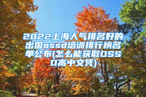 2022上海人氣排名好的出國(guó)ossd培訓(xùn)排行榜名單公布(怎么能獲取OSSD高中文憑)