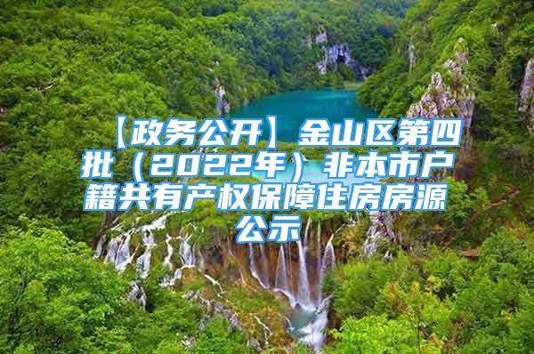 【政務公開】金山區(qū)第四批（2022年）非本市戶籍共有產權保障住房房源公示