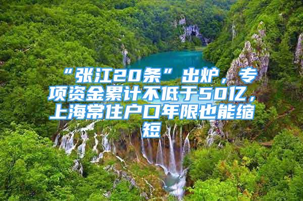 “張江20條”出爐，專項資金累計不低于50億，上海常住戶口年限也能縮短